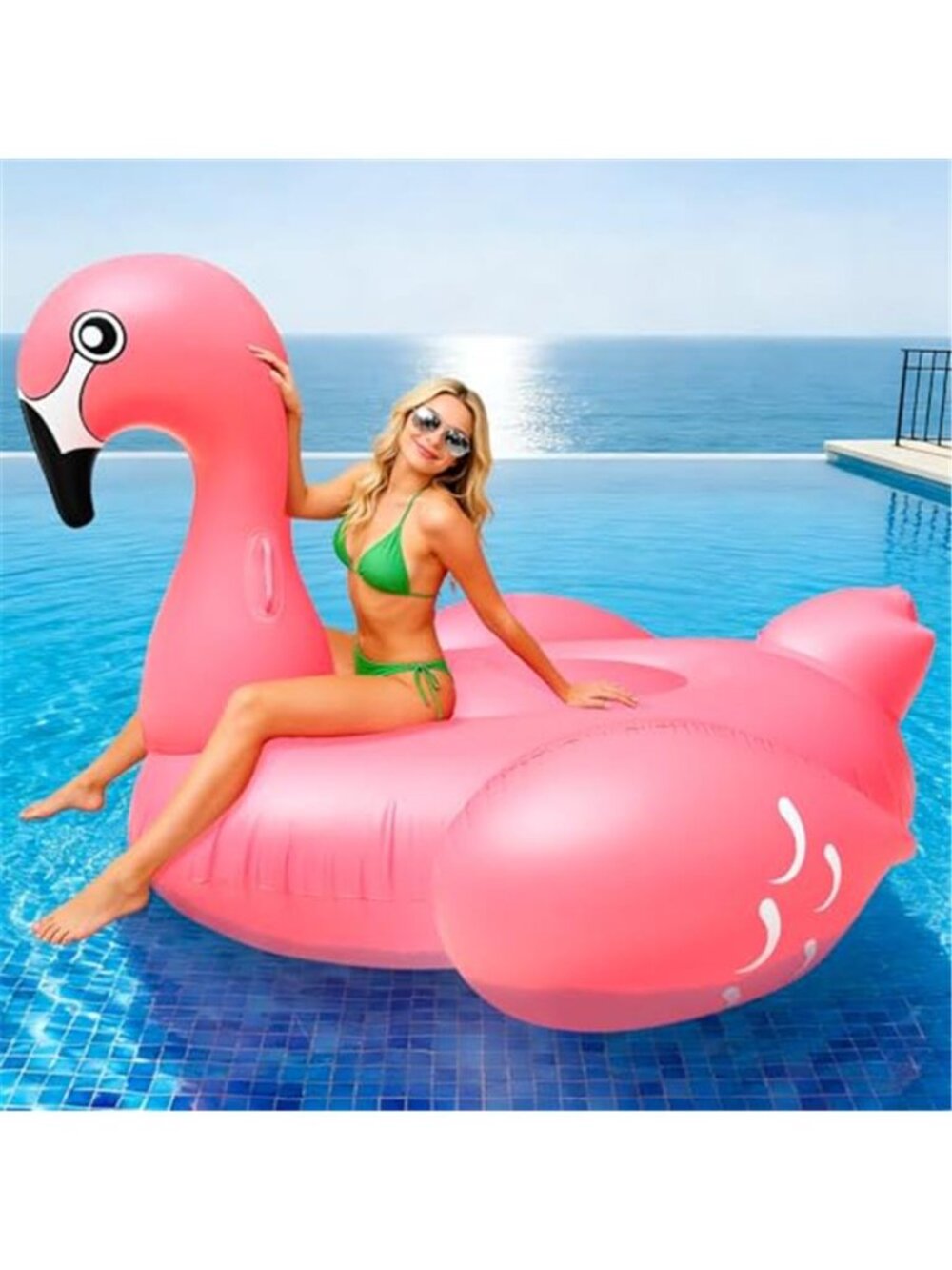 Giant Pink Flamingo Pool Float 102 Inch Inflatable Adult Lake Pool Lounger Toy